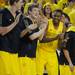 The Michigan bench, including senior Matt Vogrich, freshman Glenn Robinson III and freshman Spike Albrecht smiles after a play in the second half against Michigan State at Crisler Center on Sunday, March 3, 2013. Melanie Maxwell I AnnArbor.com